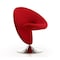 Manhattan Comfort Curl Swivel Accent Chair in Red and Polished Chrome AC040-RD - alternate 1